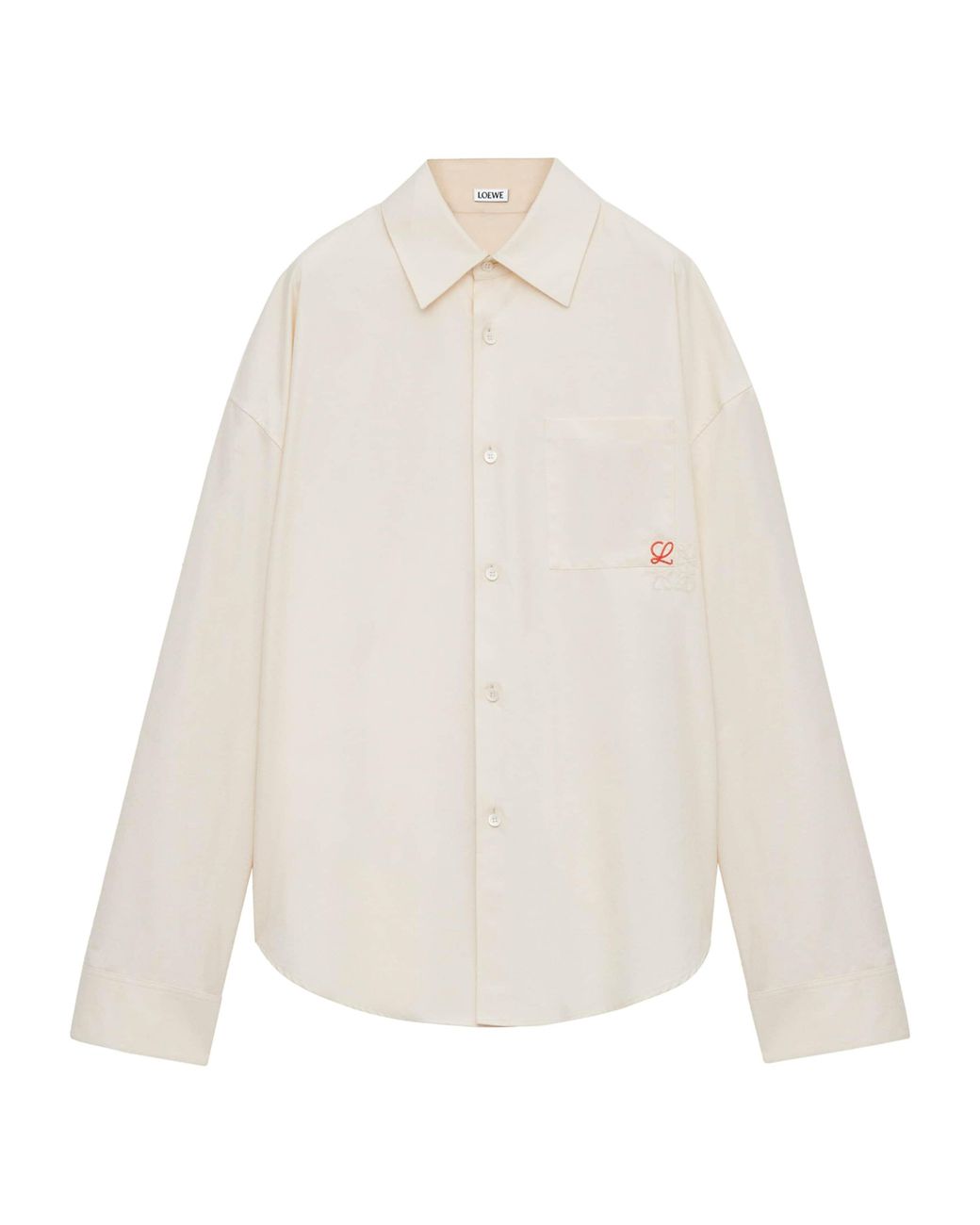 Loewe Natural Cotton Shirt With An Embroidered Anagram Logo for men