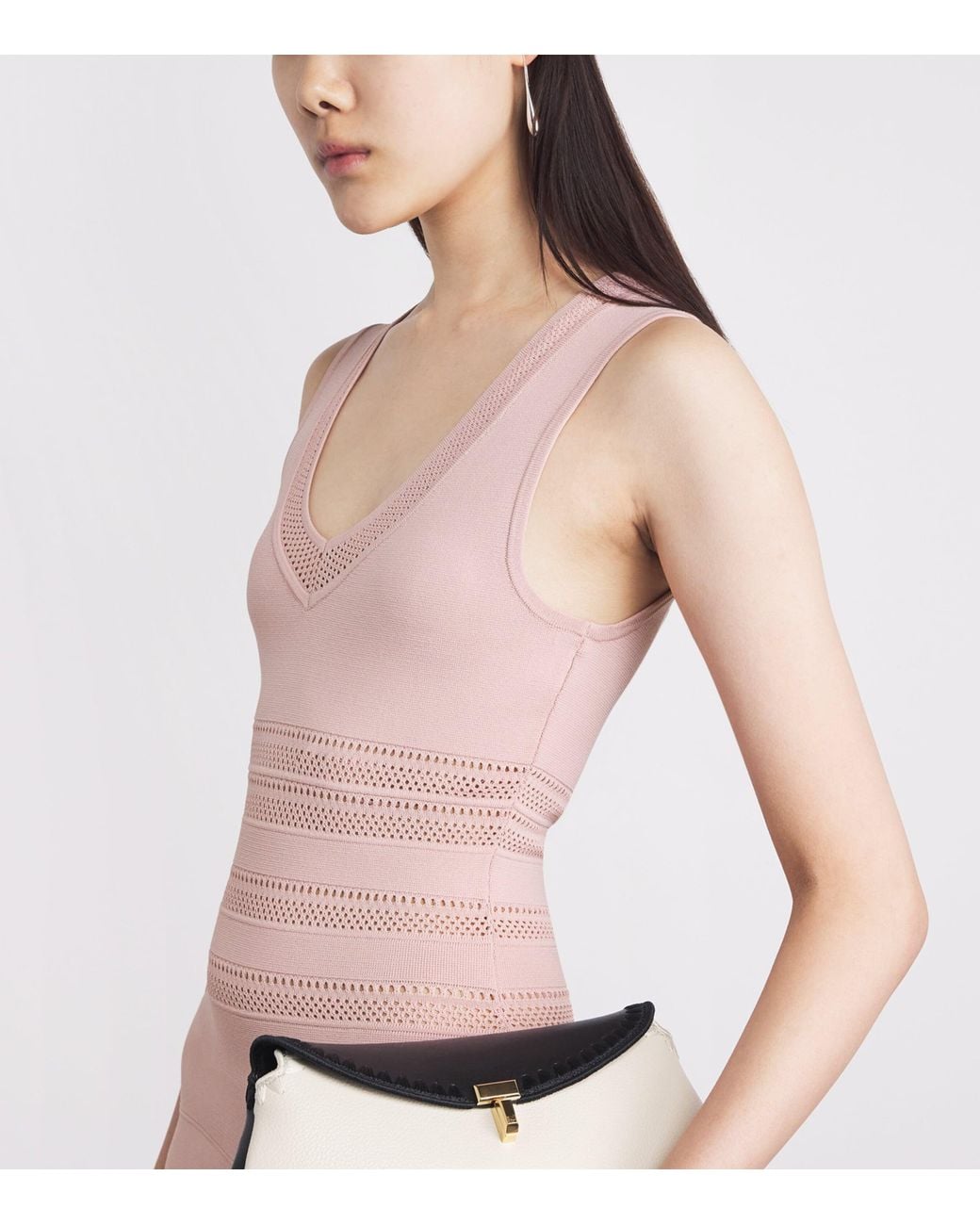 L'Agence Pink Knitted Taren Midi Dress