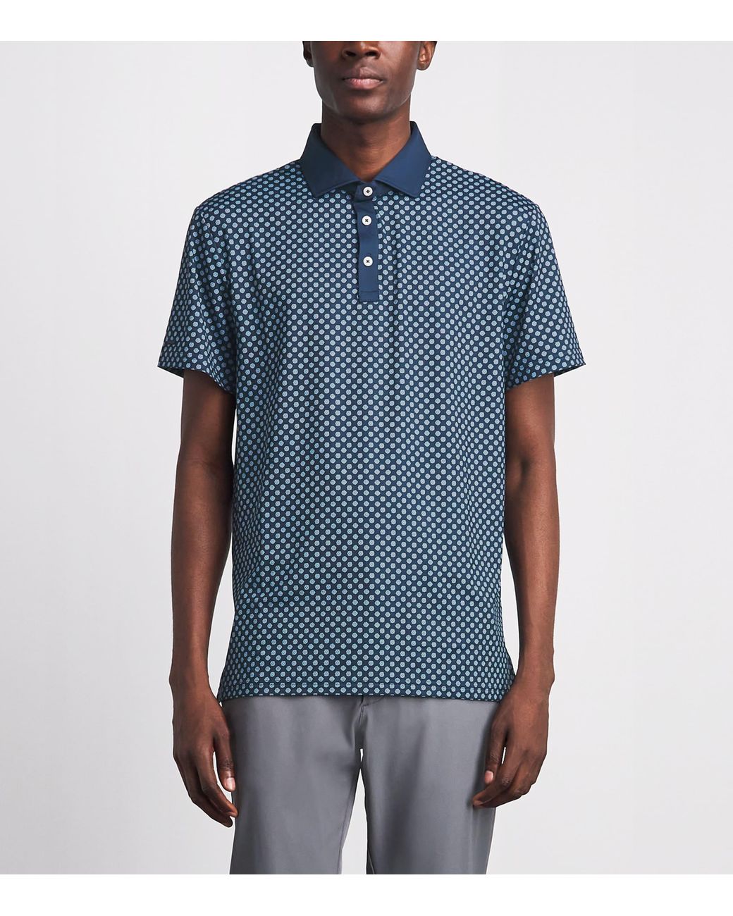 Ralph Lauren Blue Tailored Fit Performance Polo Shirt for men