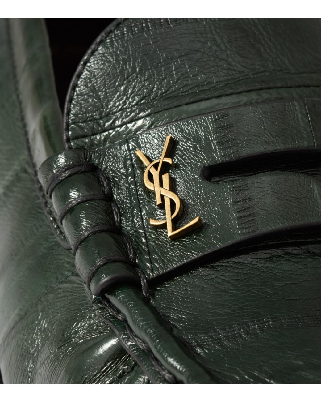 Saint Laurent Green Leather Le Loafers for men