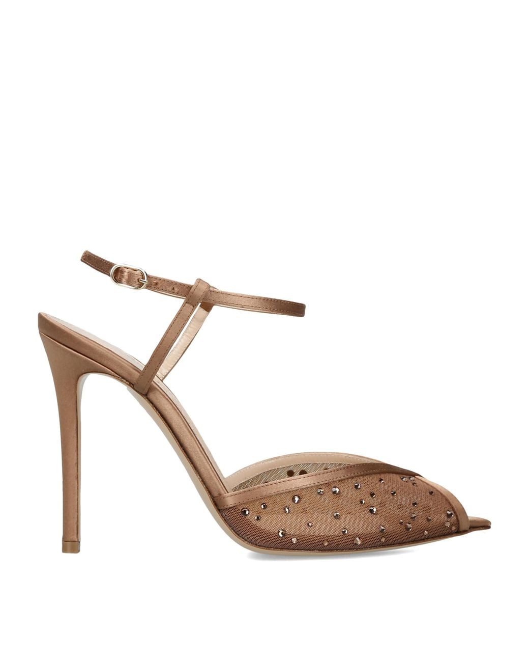 Andrea Wazen Brown Mesh Katy Glitz Pumps 105