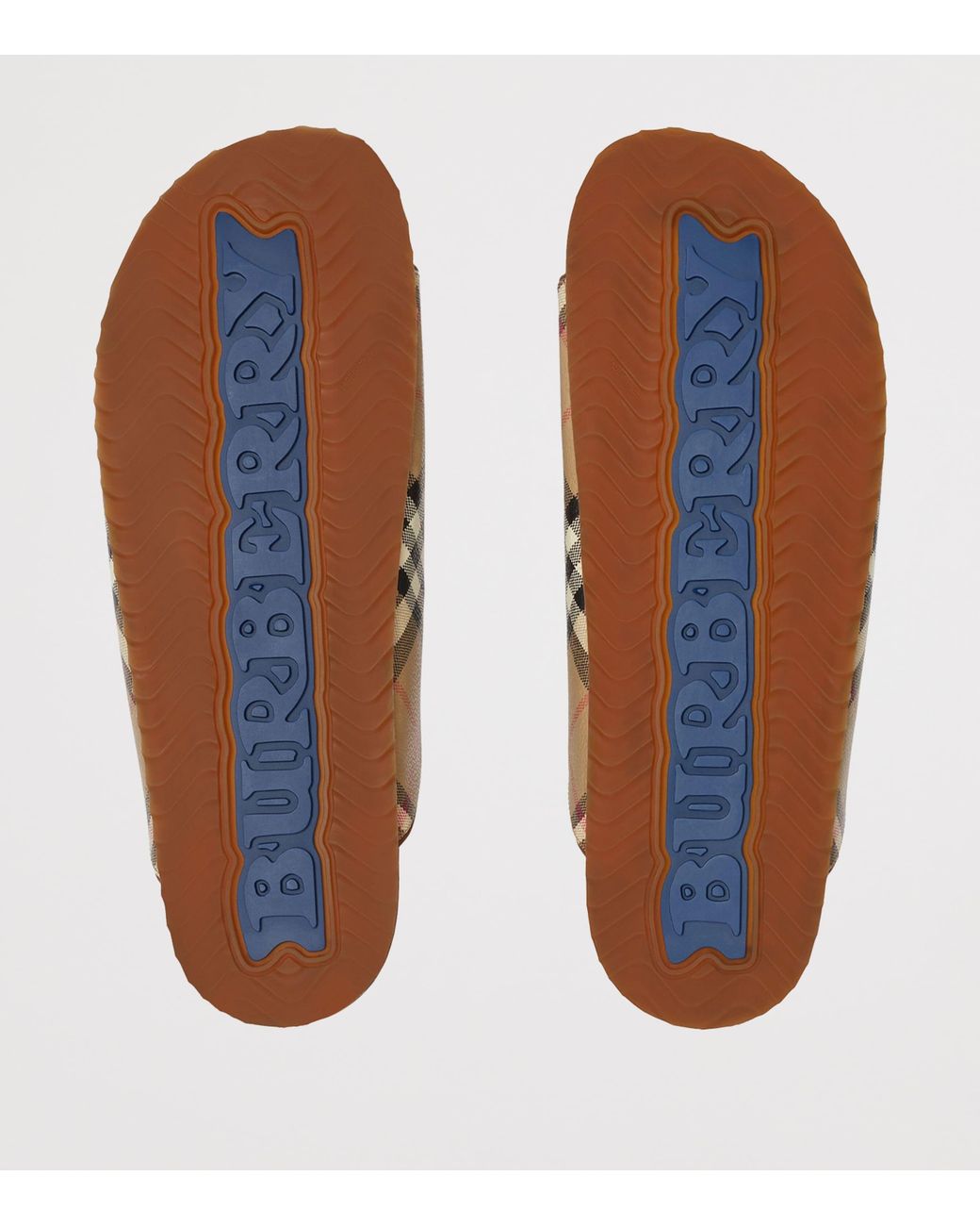 Burberry Brown Canvas-Leather Check Urchin Slides for men