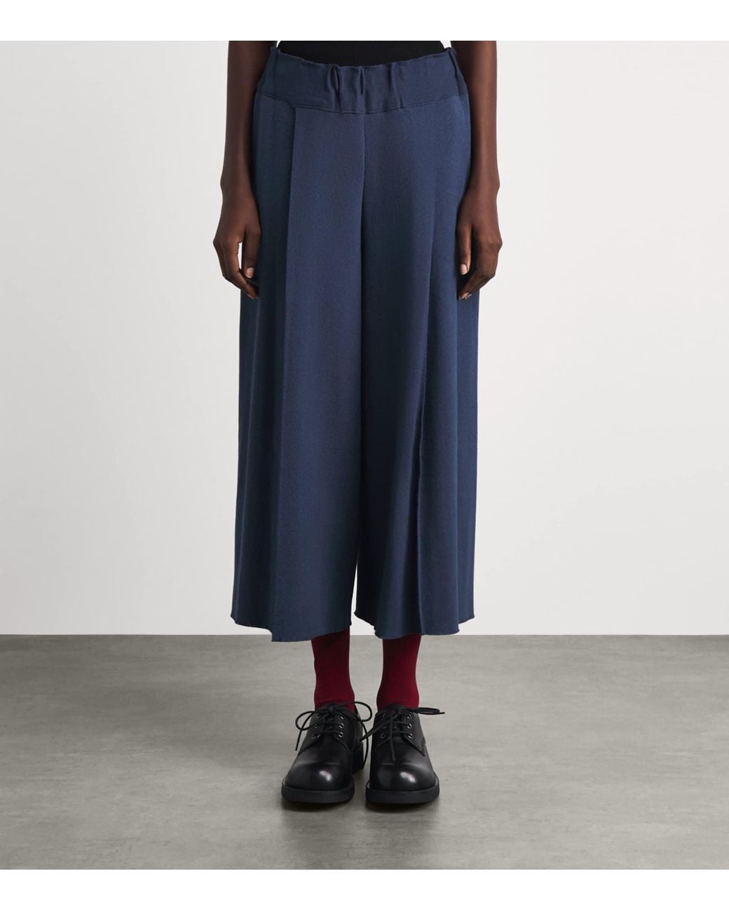 Issey Miyake Blue Cropped Campagne Wide-Leg Trousers