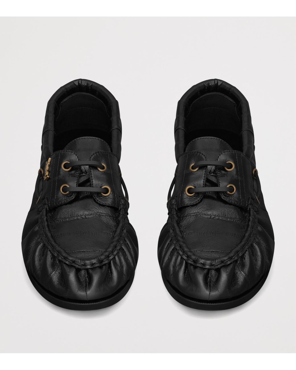 Saint Laurent Black Leather Bateau Le Loafers for men