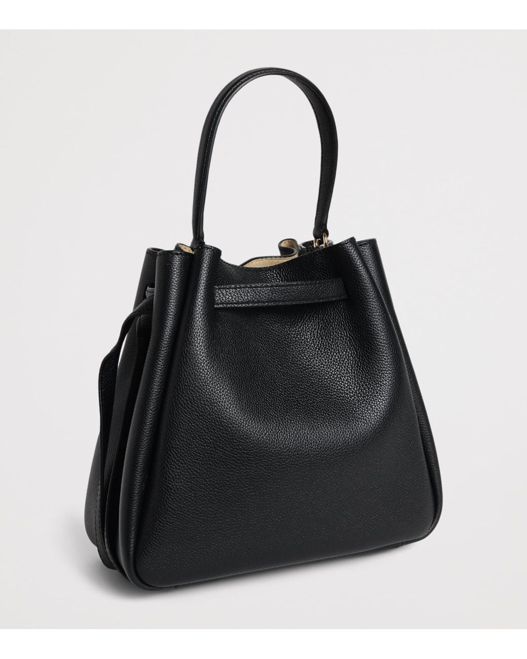 Tory Burch Black Leather Romy Bucket Bag