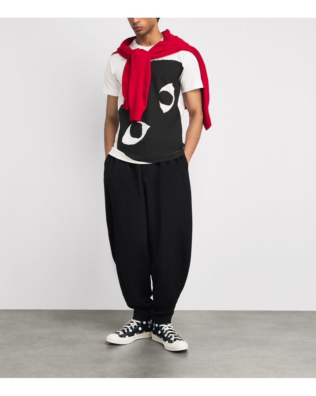 COMME DES GARÇONS PLAY Black Cotton Bottom Corner Heart T-Shirt for men