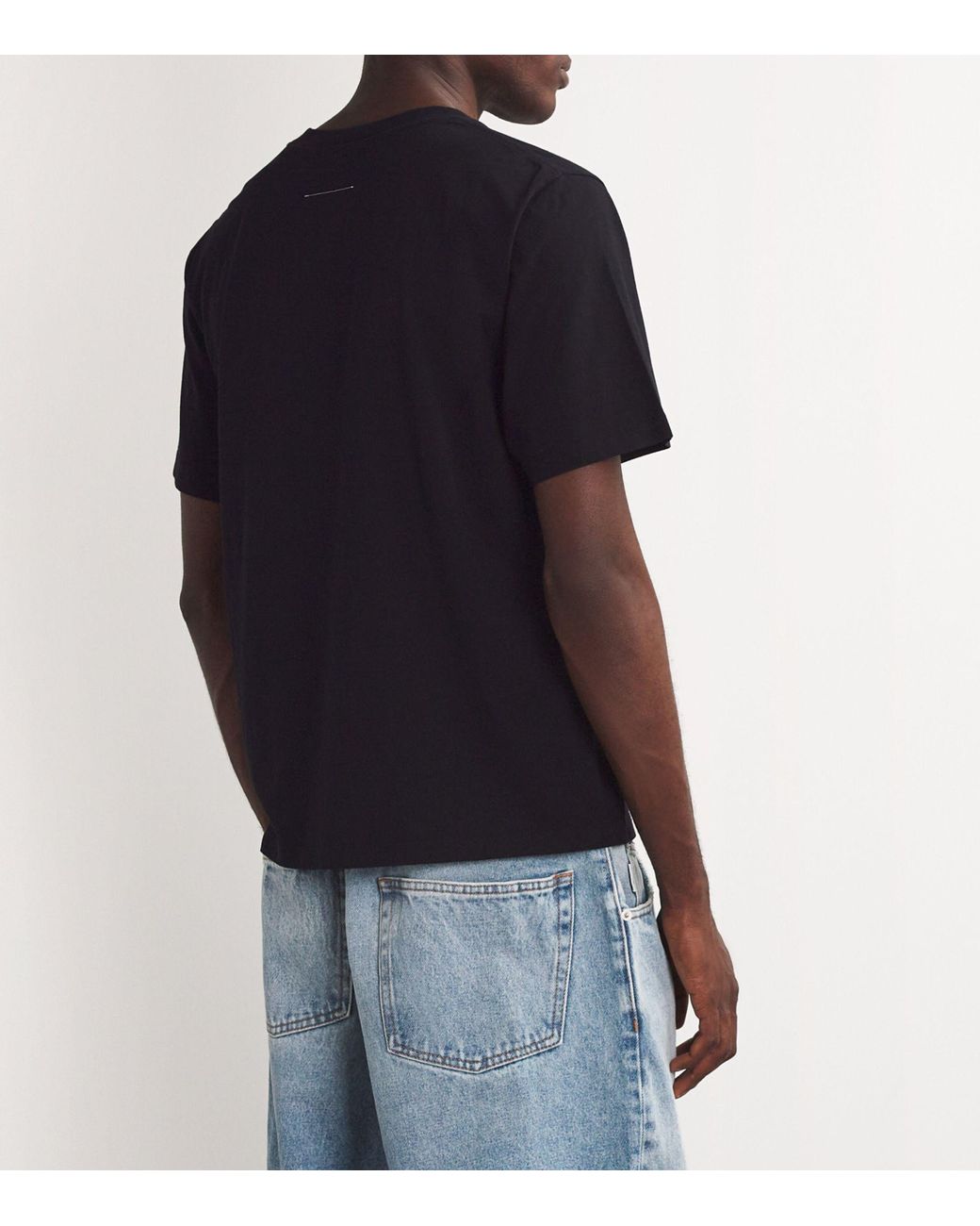 MM6 by Maison Margiela Cotton Lanyard Logo T-shirt in Black for