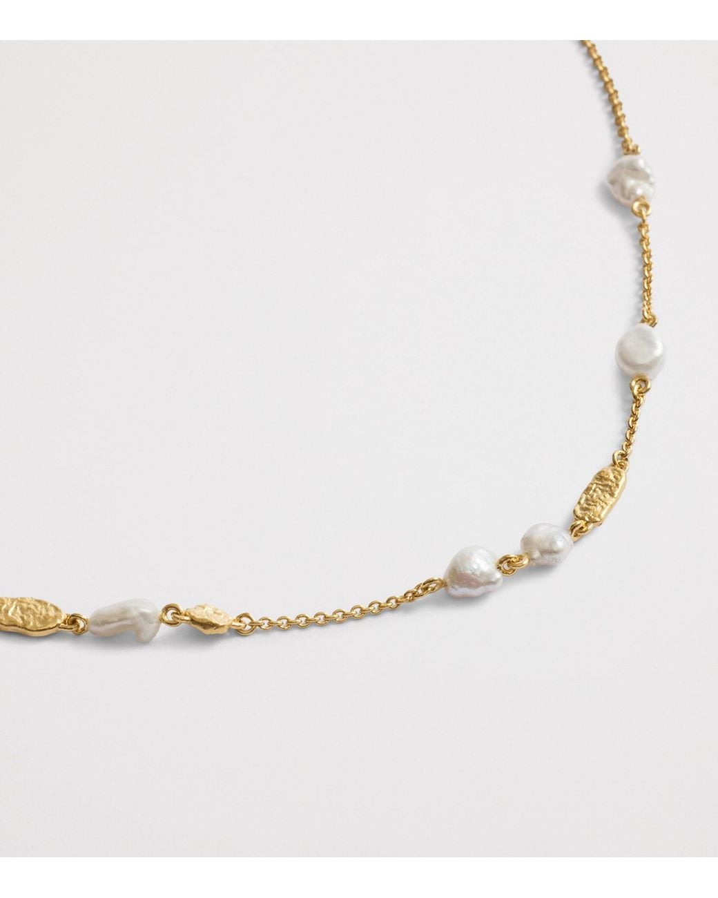 Monica Vinader Metallic Vermeil And Pearl Capri Station Necklace