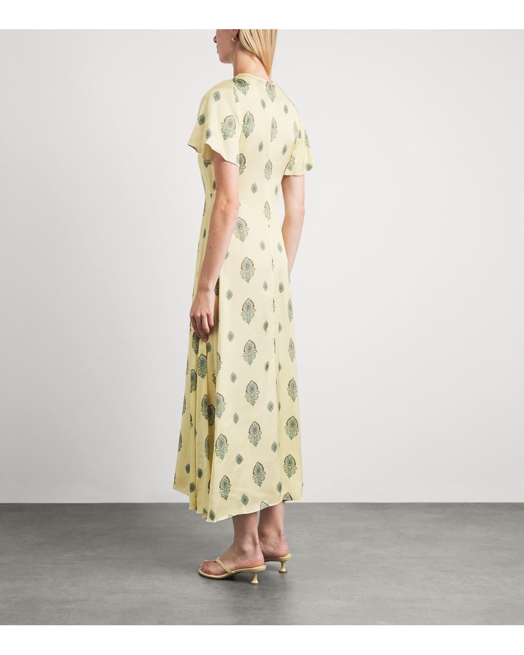 Sandro Metallic Paisley Print Maxi Dress