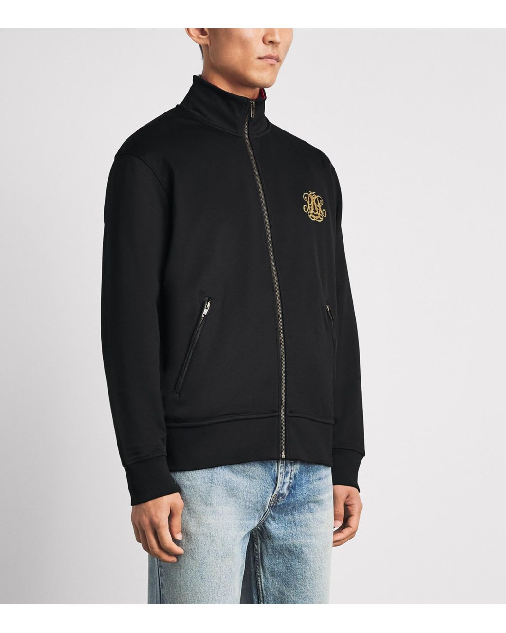 Polo Ralph Lauren Black Embroidered Monogram Jacket for men