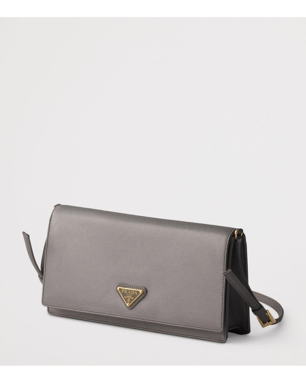 Prada Gray Mini Satin Shoulder Bag