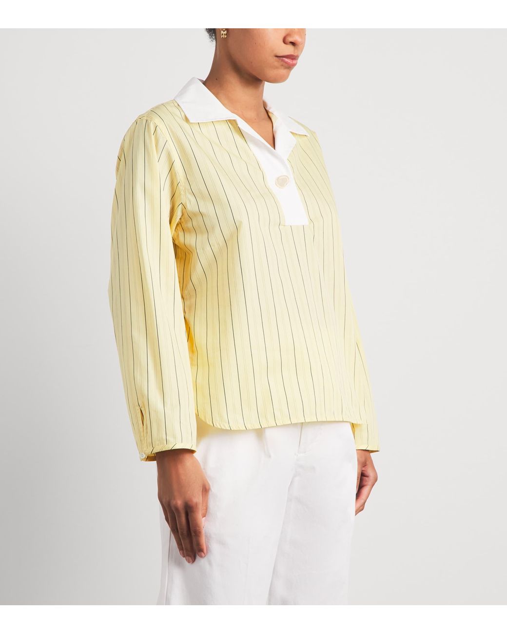 Sandro Natural Stripe Half-Placket Shirt