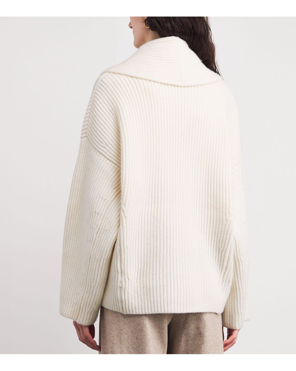 Vince White Wool-Blend Sweater Coat