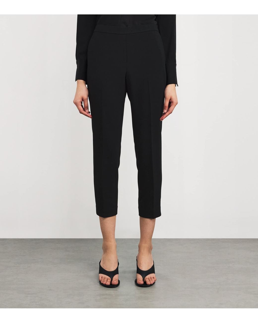 Theory Black Cropped Treeca Trousers