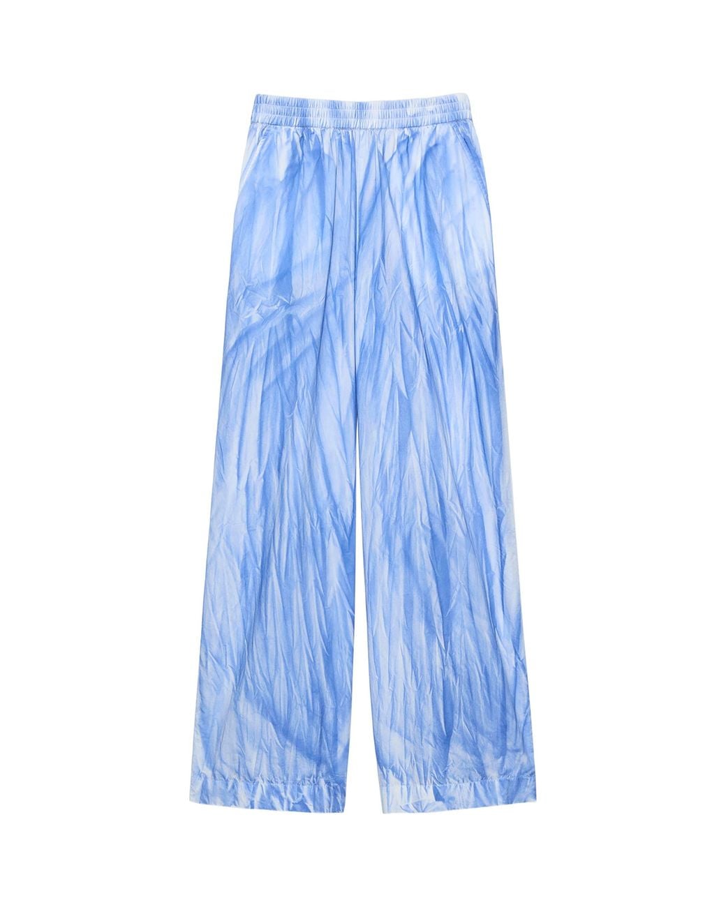 MAX&Co. Blue Cotton Tie-Dye Straight Trousers