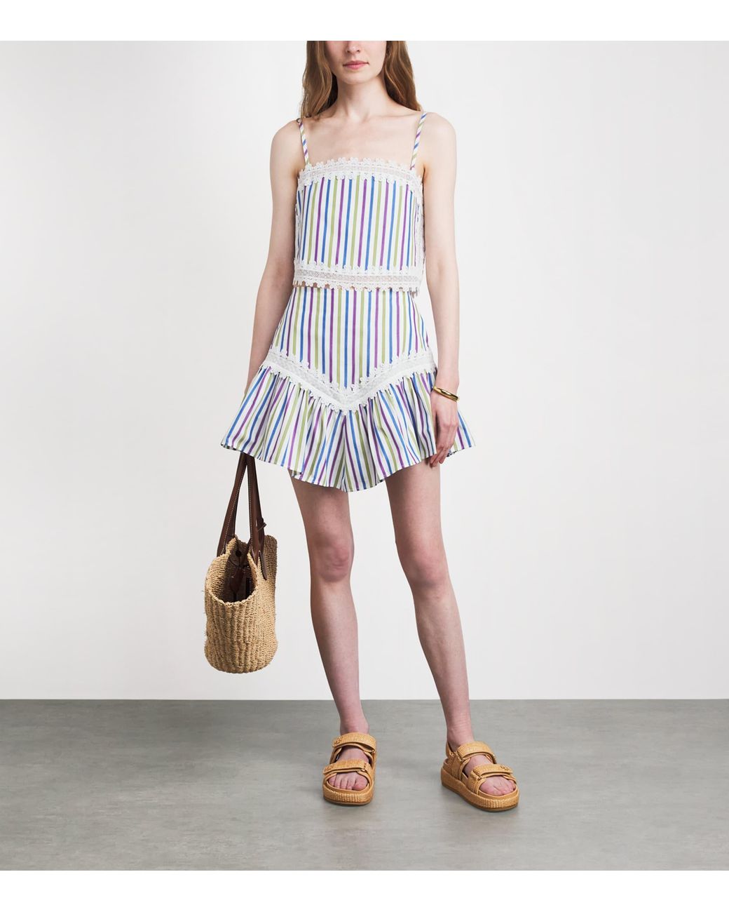 Claudie Pierlot Blue Cotton Stripe Crop Top