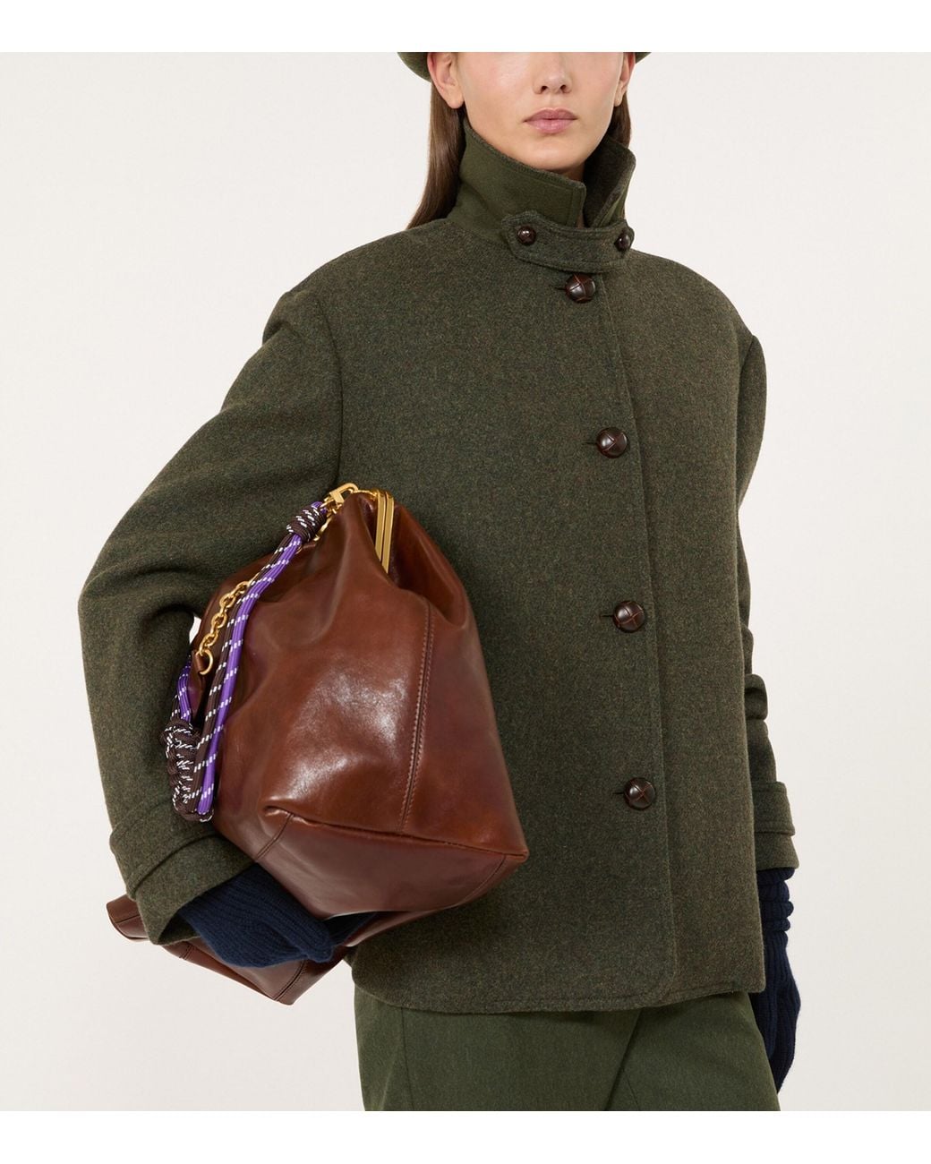 Weekend by Maxmara Green Virgin Wool-Blend Coat