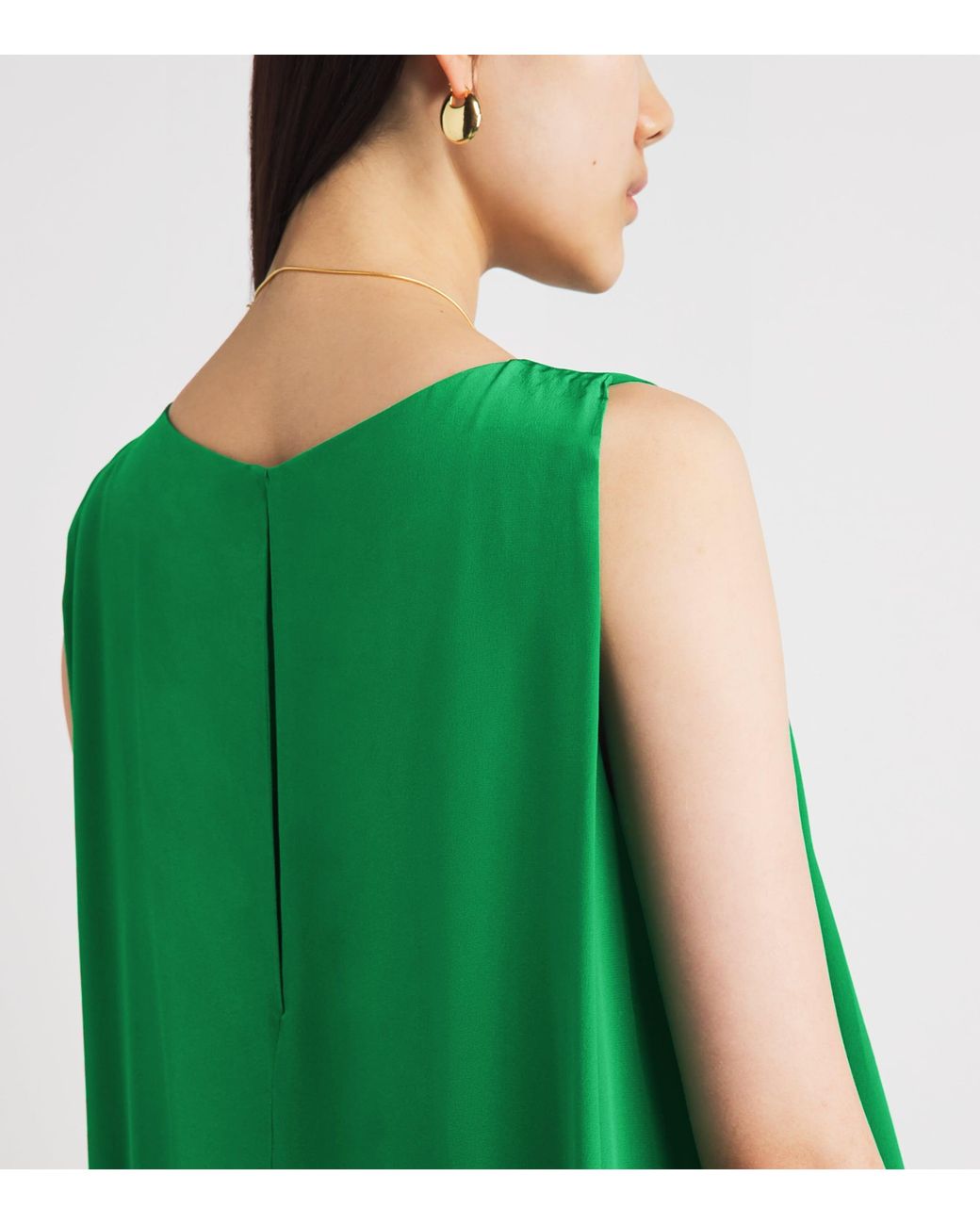 Staud Green Silk Dalia Maxi Dress