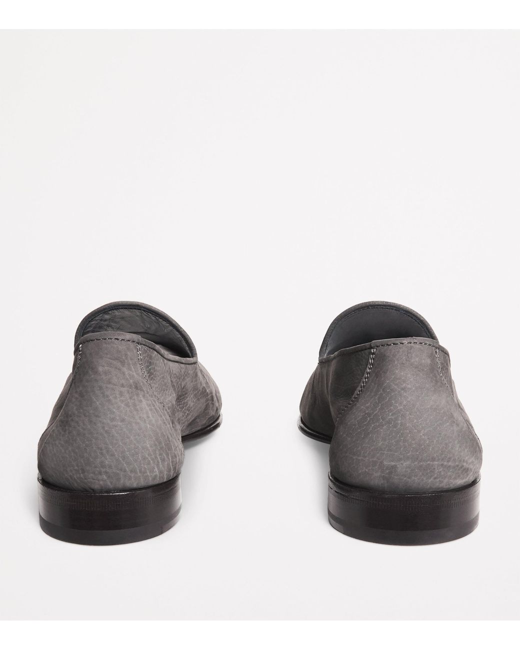 Brioni Gray Nubuck Leather Appia Loafers for men