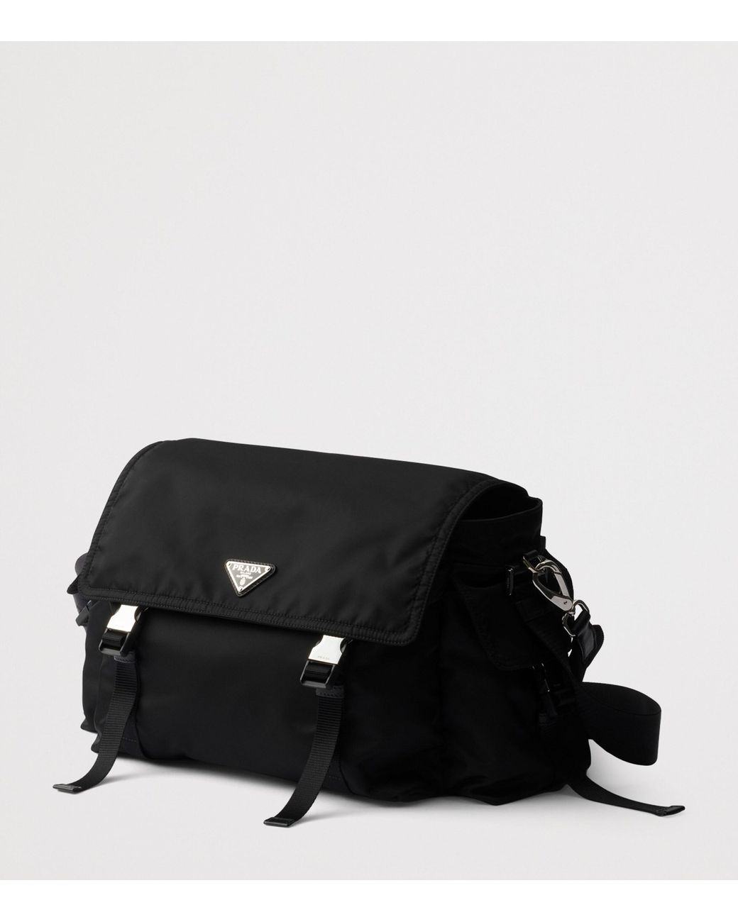 Prada Black Re-Nylon And Leather Explore Messenger Bag for men