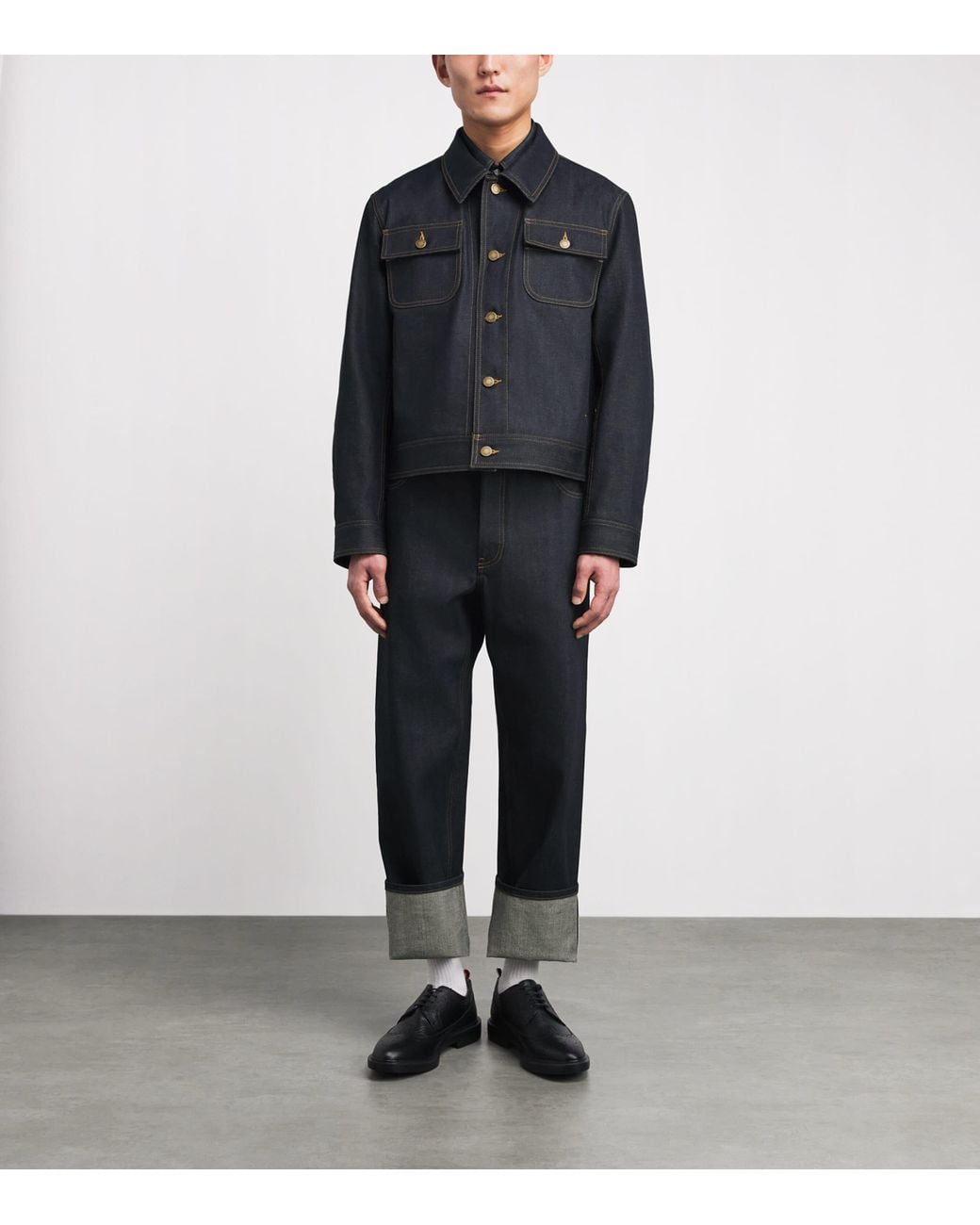 Thom Browne Blue Selvedge Denim Jacket for men