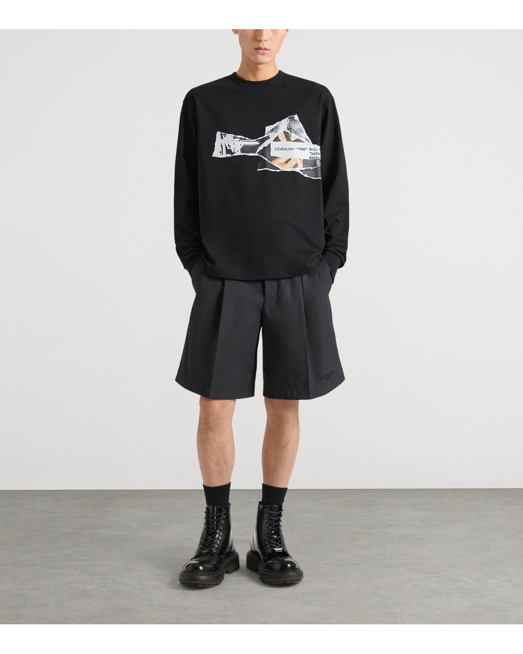 Givenchy Black Cotton Poplin Bermuda Shorts for men