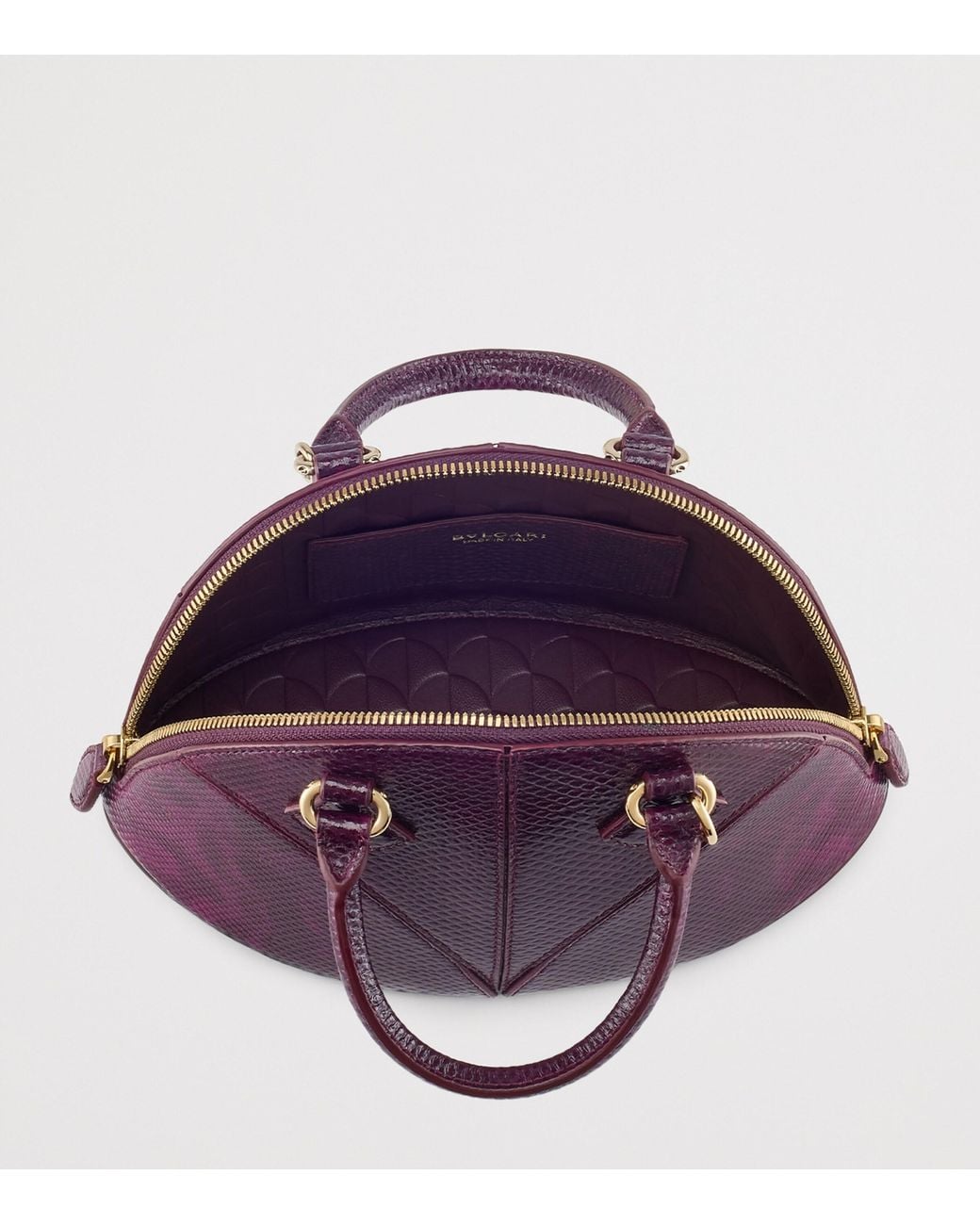 BVLGARI Purple Small Leather Marquise Top-Handle Bag