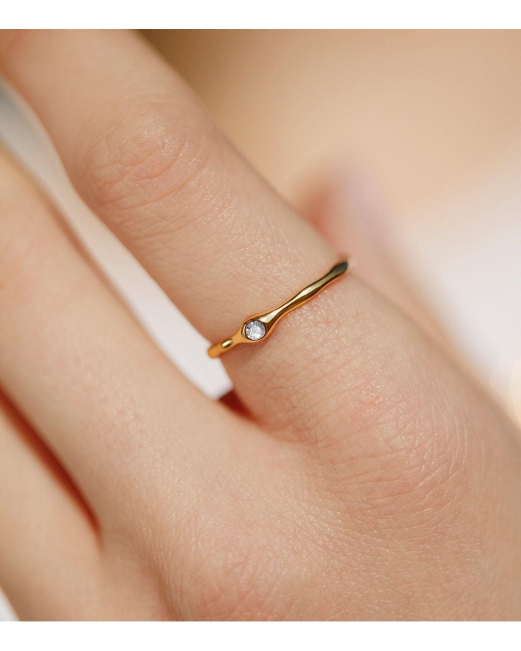 Monica Vinader Brown Vermeil And Diamond Mv Siren Stacking Ring