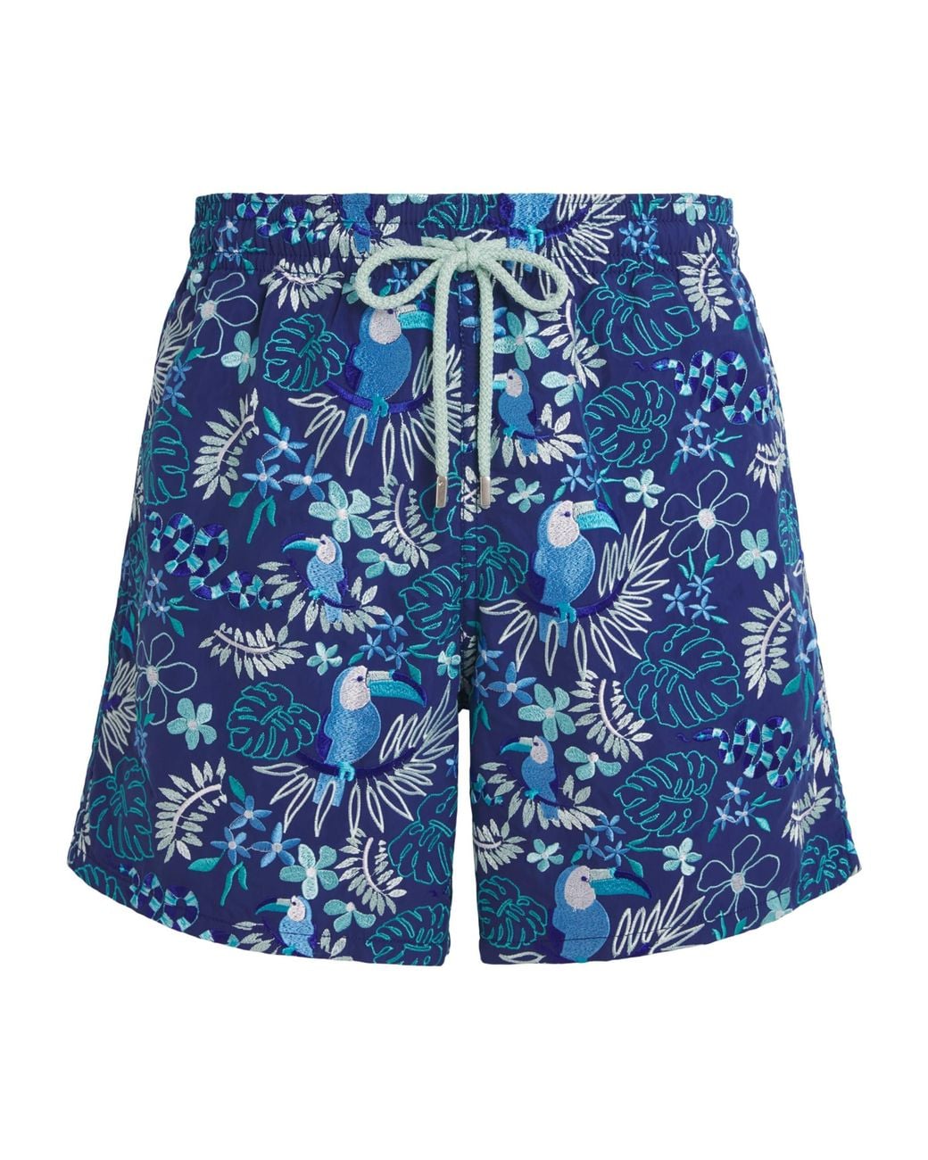 Vilebrequin Blue Papel De Embrulho Embroidered Mistral Swim Shorts for men