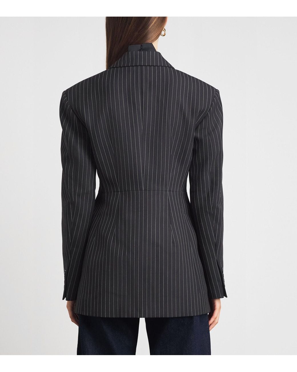 Anine Bing Black Pinstripe Elga Blazer