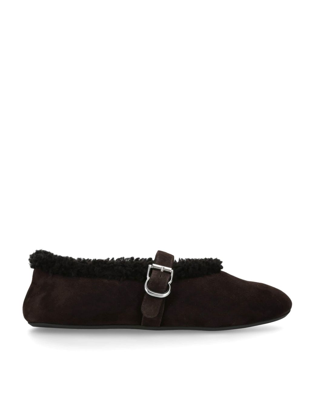 Alaïa Black Shearling Ballet Flats