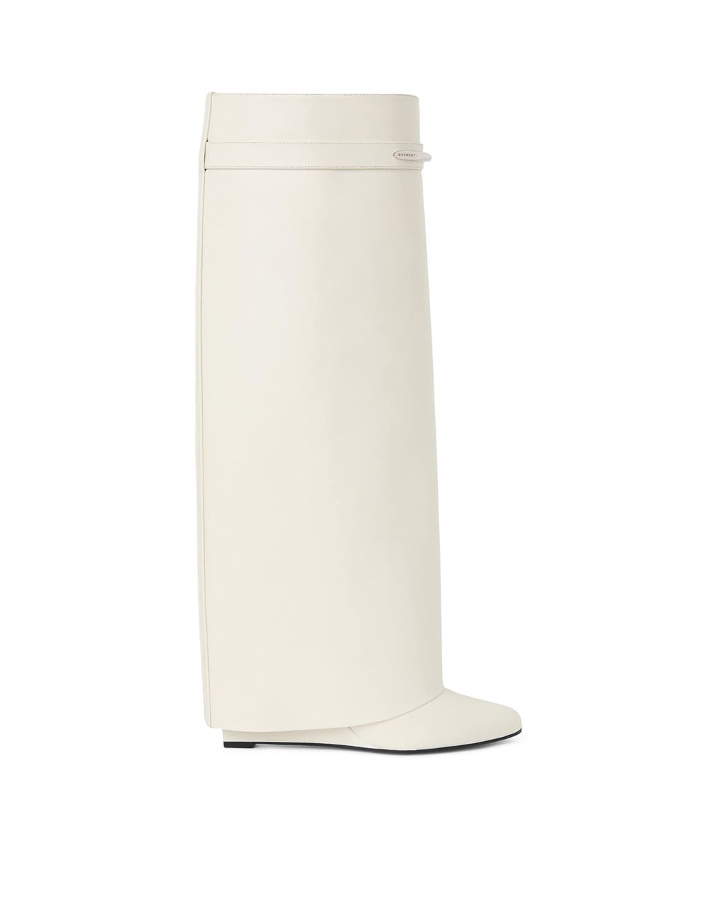 Givenchy White Leather Shark Knee-High Boots