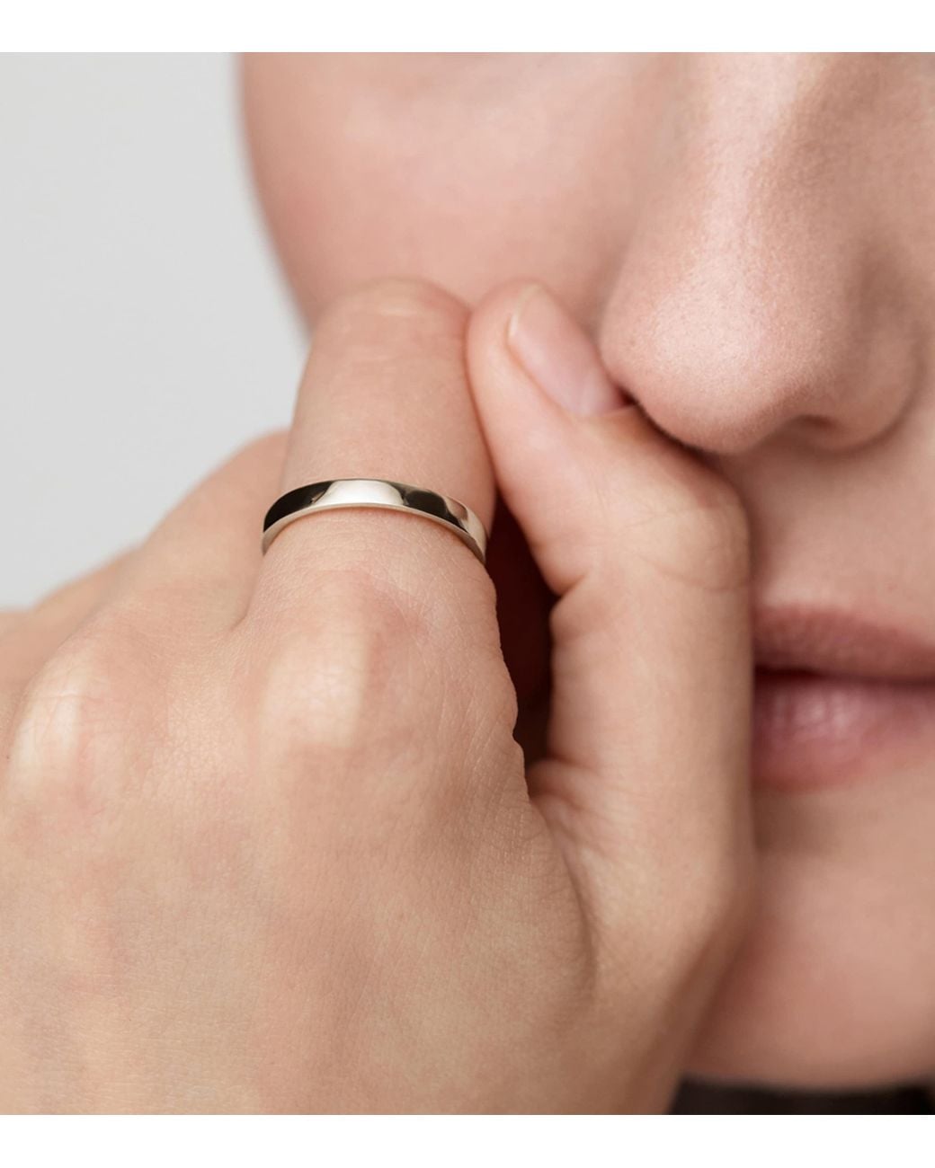 Monica Vinader White Sterling Essential Stacking Ring