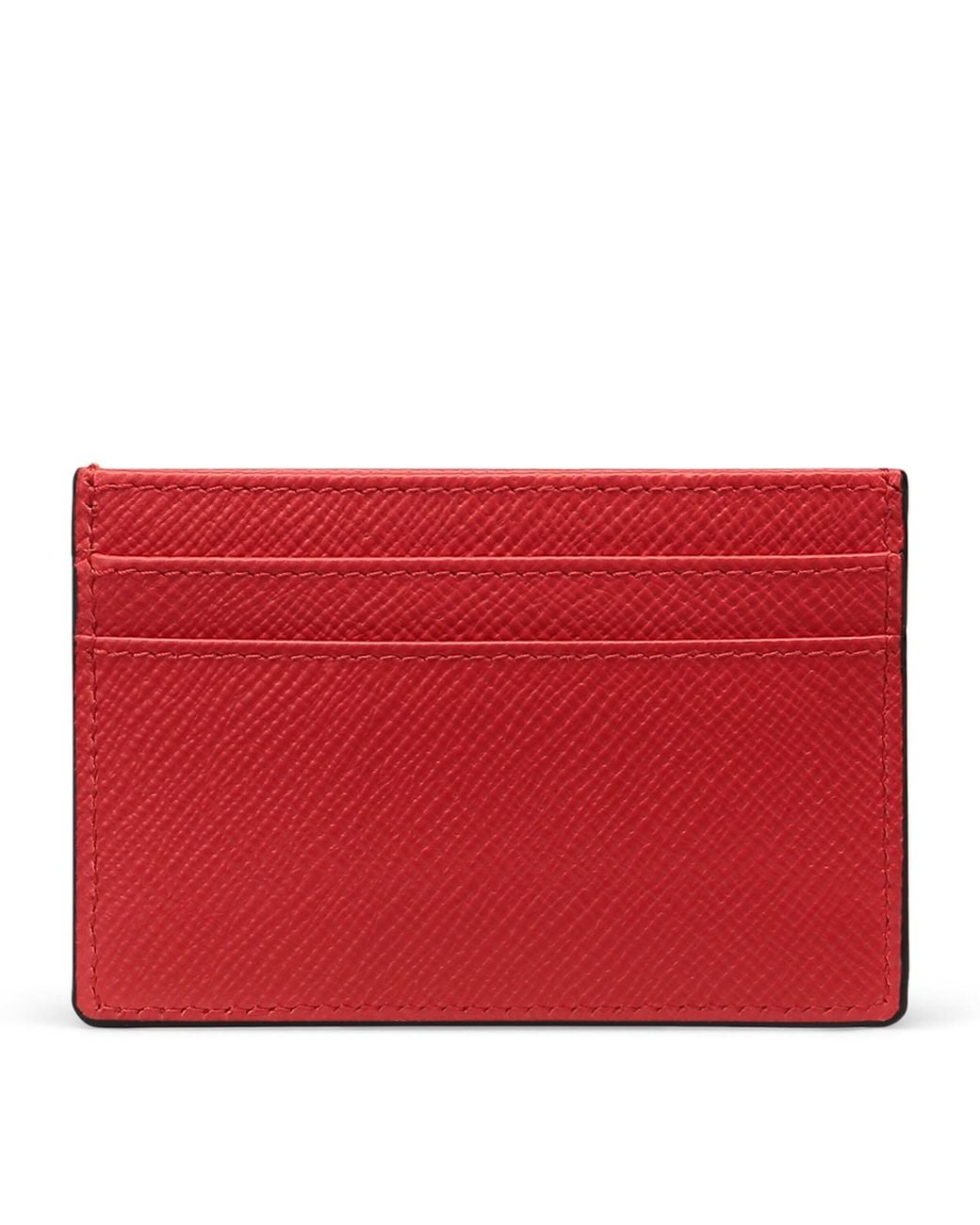 Smythson Red Panama Leather Card Holder