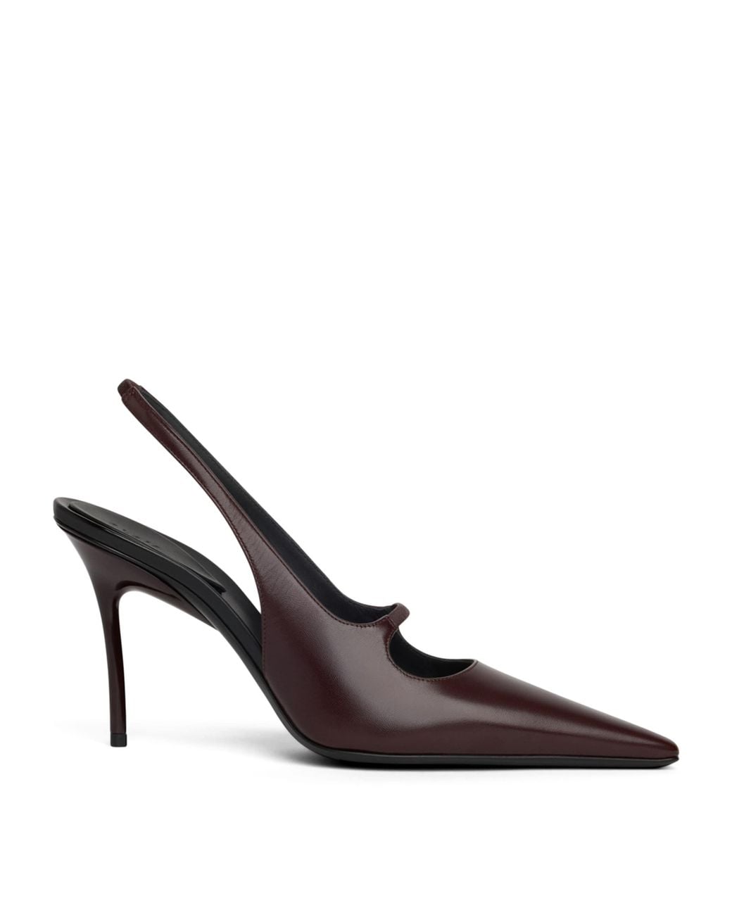 Alaïa Brown Leather Drop Slingback Pumps 80