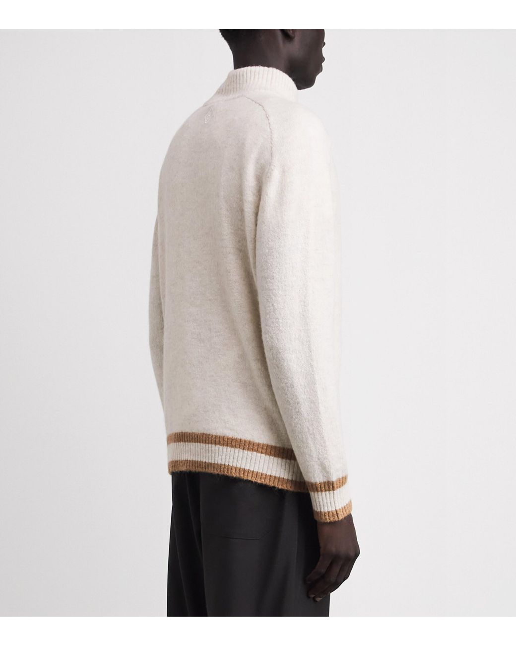 CHE White Wool-Blend Quarter-Zip Cillian Sweater for men