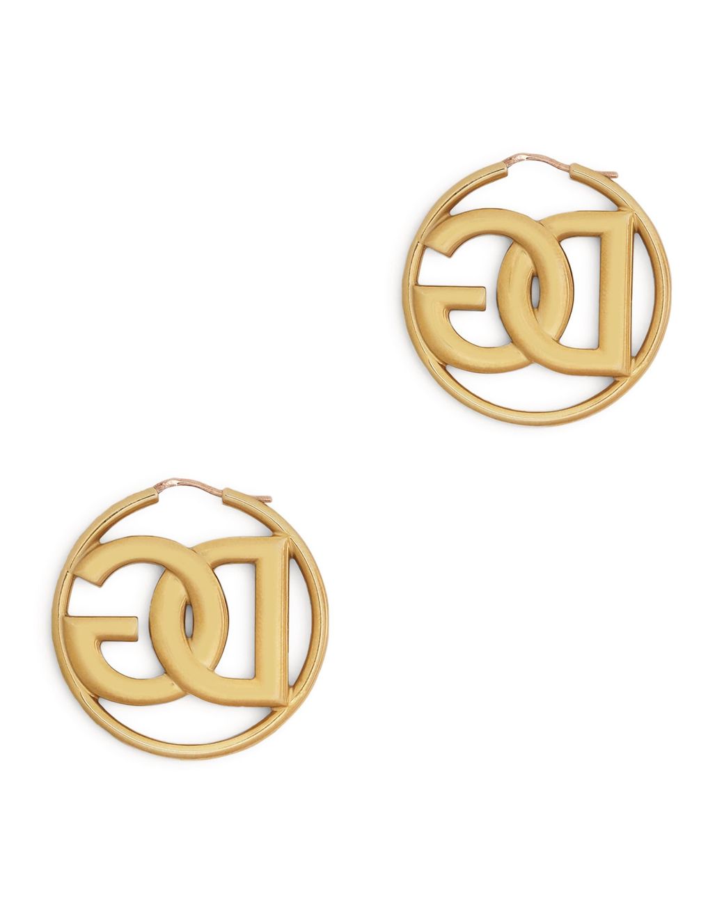 Dolce & Gabbana Metallic Logo Hoop Earrings