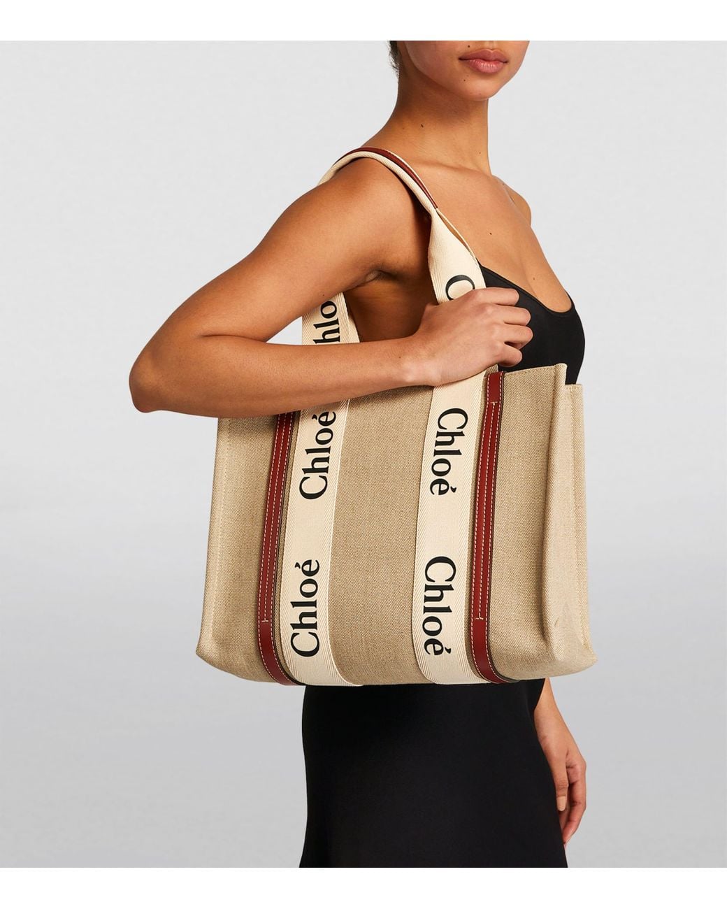Chloé Natural Medium Woody Tote Bag