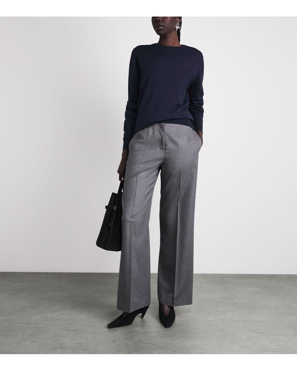 Colombo Gray Cashmere Straight Trousers