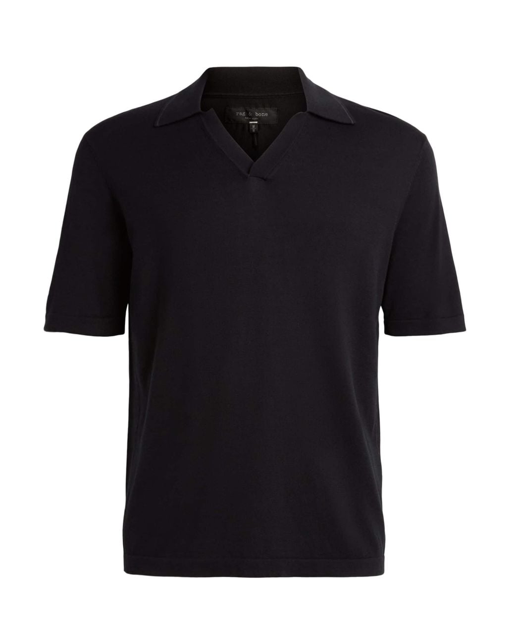 Rag & Bone Black Silk-Cotton Conrad Polo Shirt for men