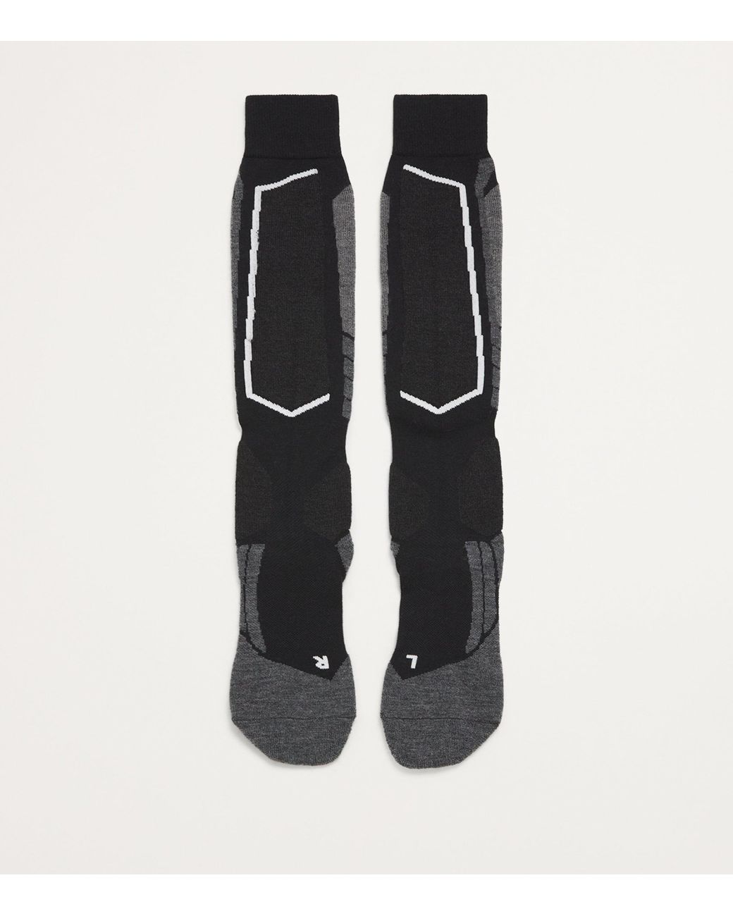 Falke White Virgin Wool-Blend Sk2 Skiing Socks