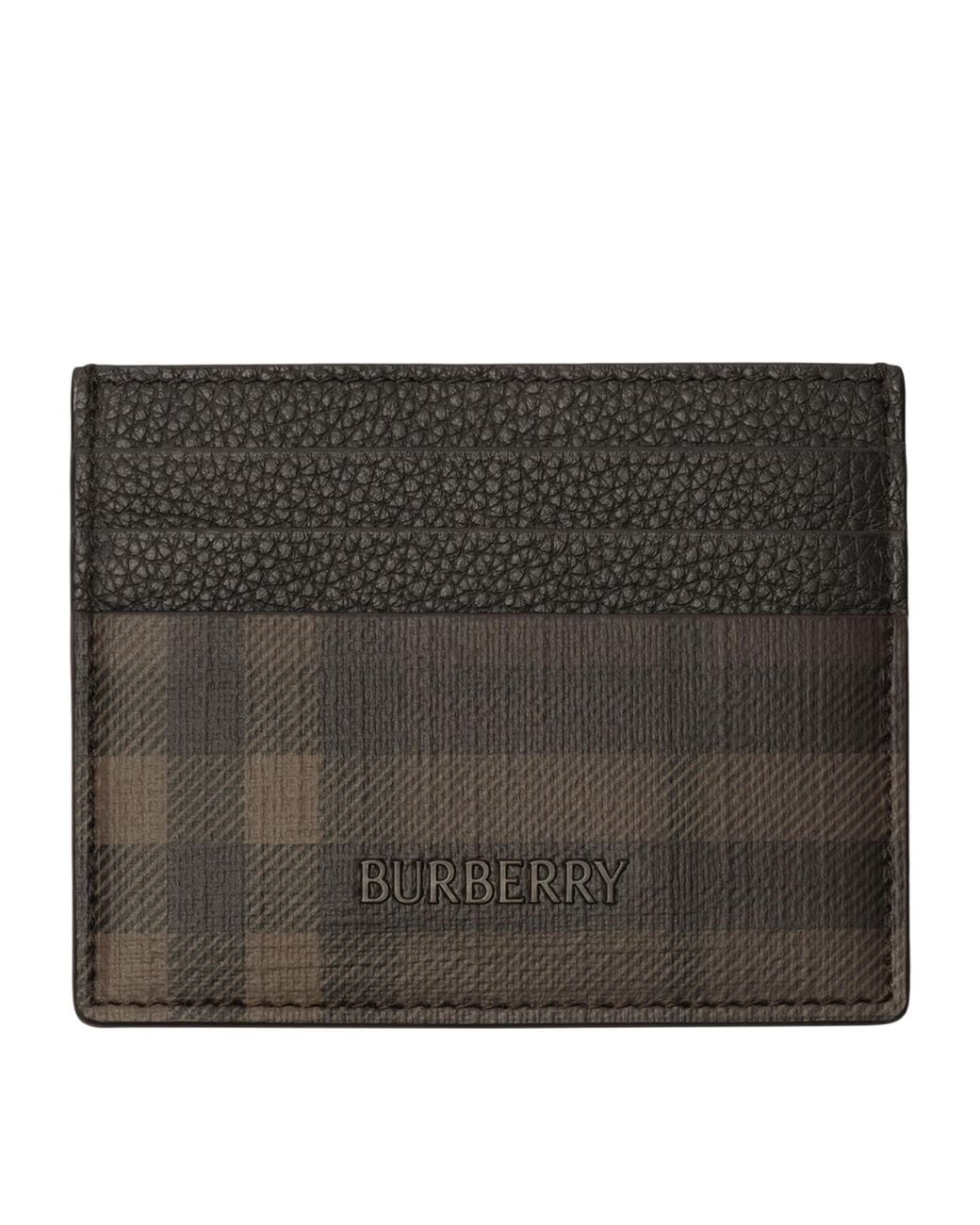 Burberry Black City Check Card Holder for men
