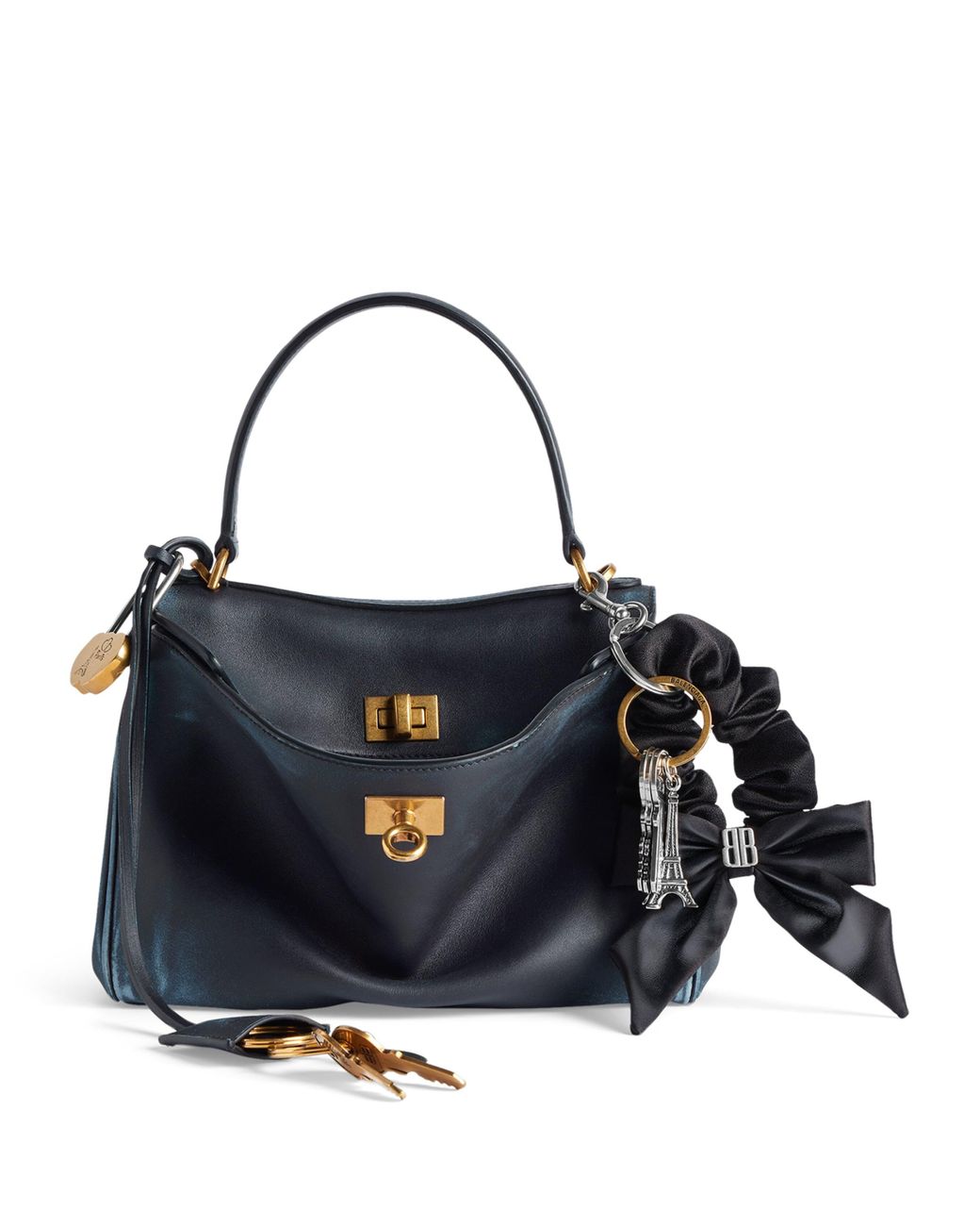 Balenciaga Blue Mini Leather Rodeo Top-Handle Bag