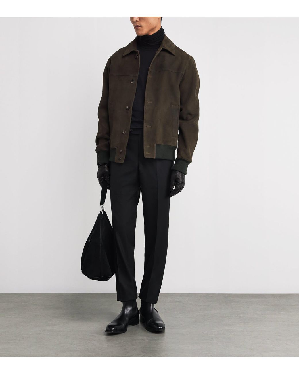 Isaia Black Wool-Silk-Cashmere Rollneck Sweater for men