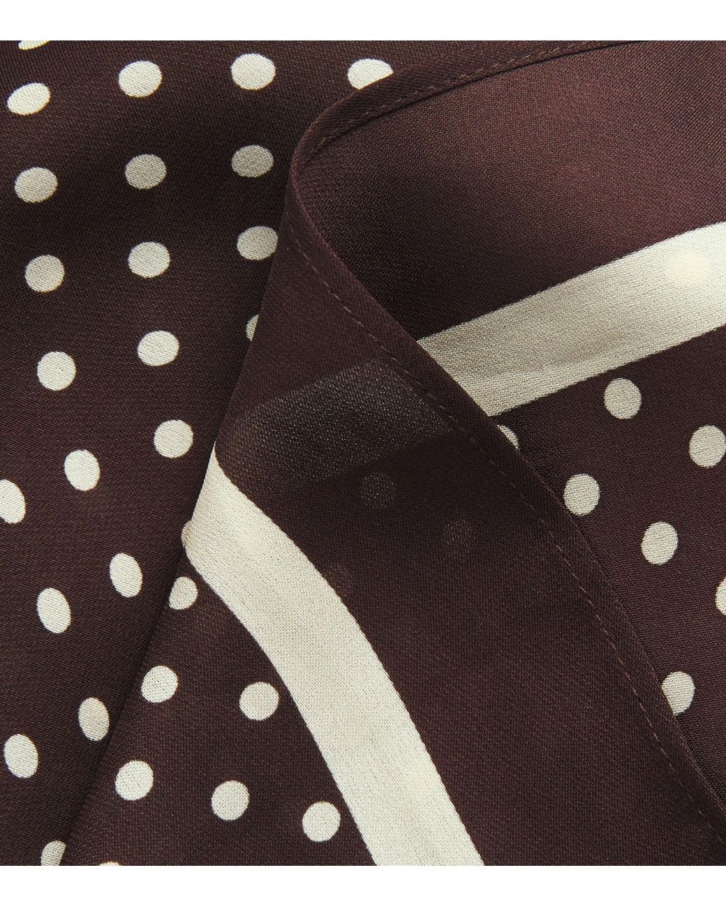 Matteau Brown Silk Polka-Dot Pareo