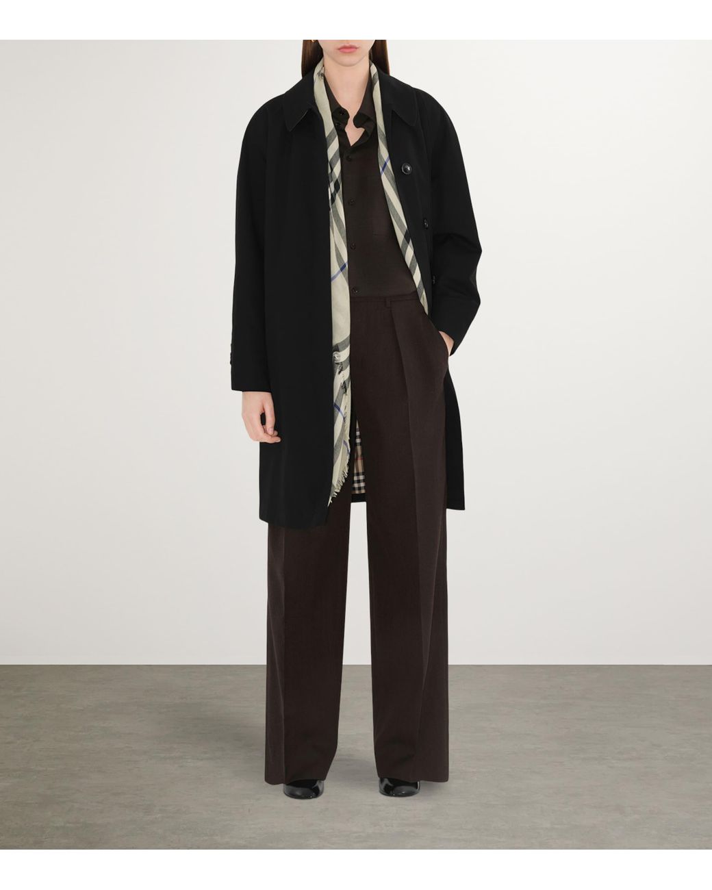 Burberry Black Gabardine Camden Car Coat