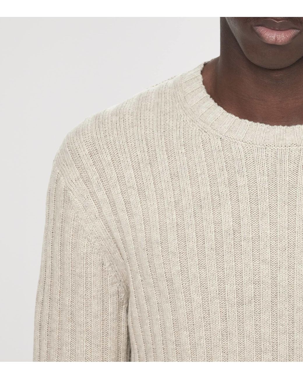 AllSaints White Merino Wool-Blend Liev Sweater for men