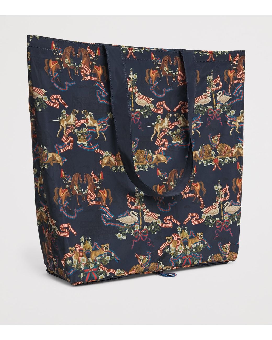 Harrods Blue Great British Pocket Shopper Bag
