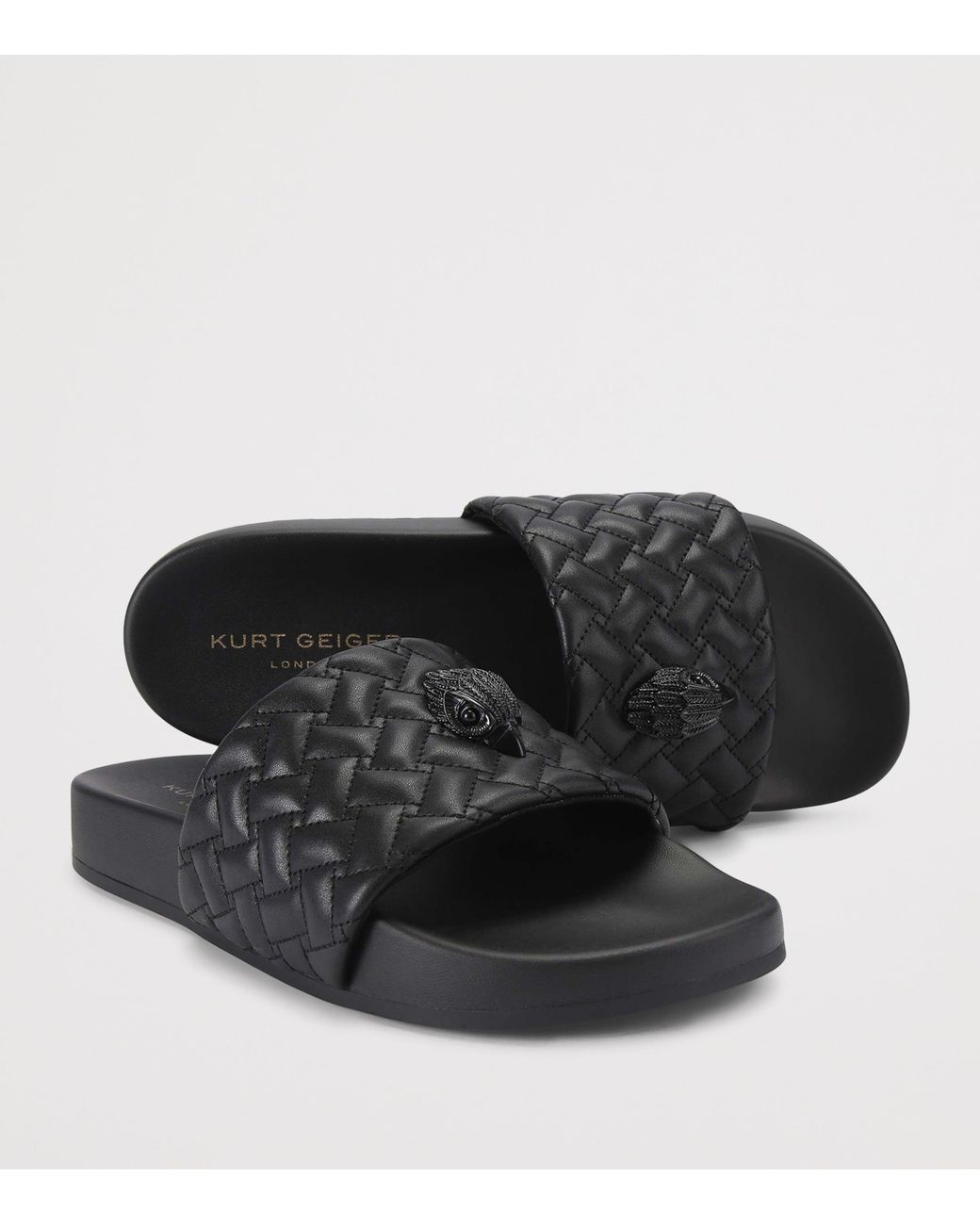 Kurt Geiger Black Meena Eagle Slides for men