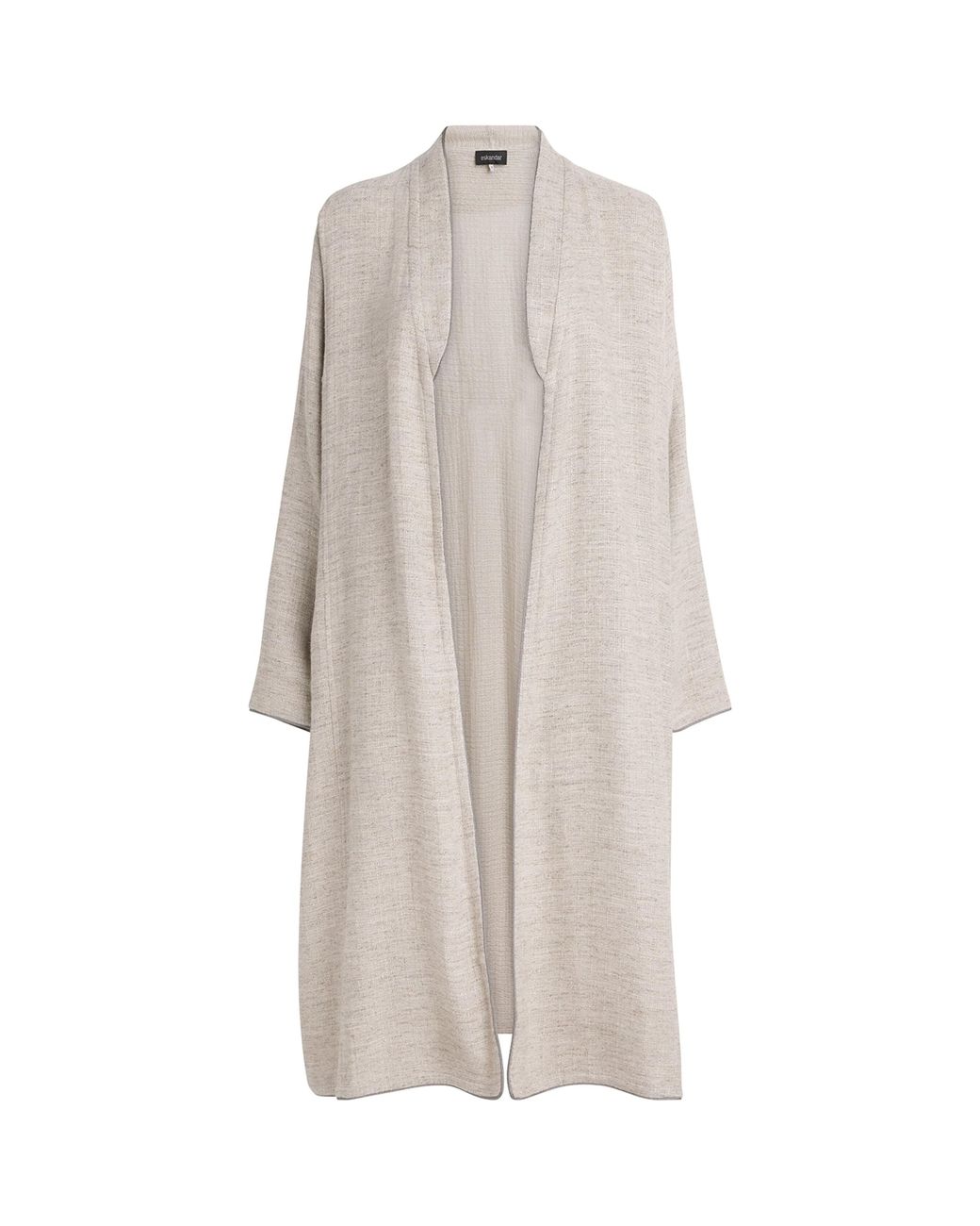 Eskandar White Linen-Blend Longline Cardigan